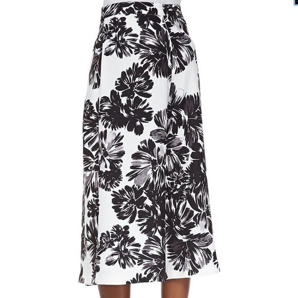 Rebecca Taylor Splashy Floral Culotte Black White Wide Leg 2 - Picture 3 of 12